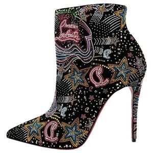 Christian Louboutin Starlight Strass Crystal Ankle Boots Size 40